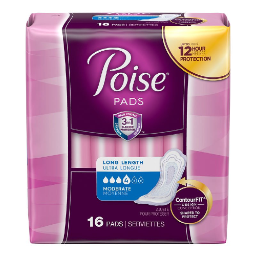 3600019575 Poise Pads Moderate-long length