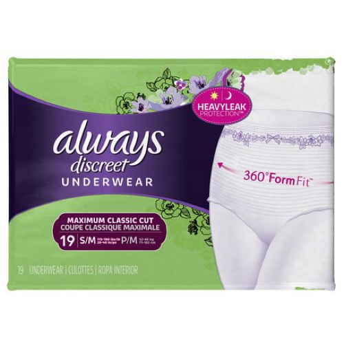3700088761 Always Discreet Pullup Underwear Maximum Classic Cut