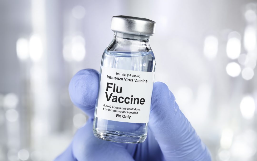 Small drug vial with influenza vaccine